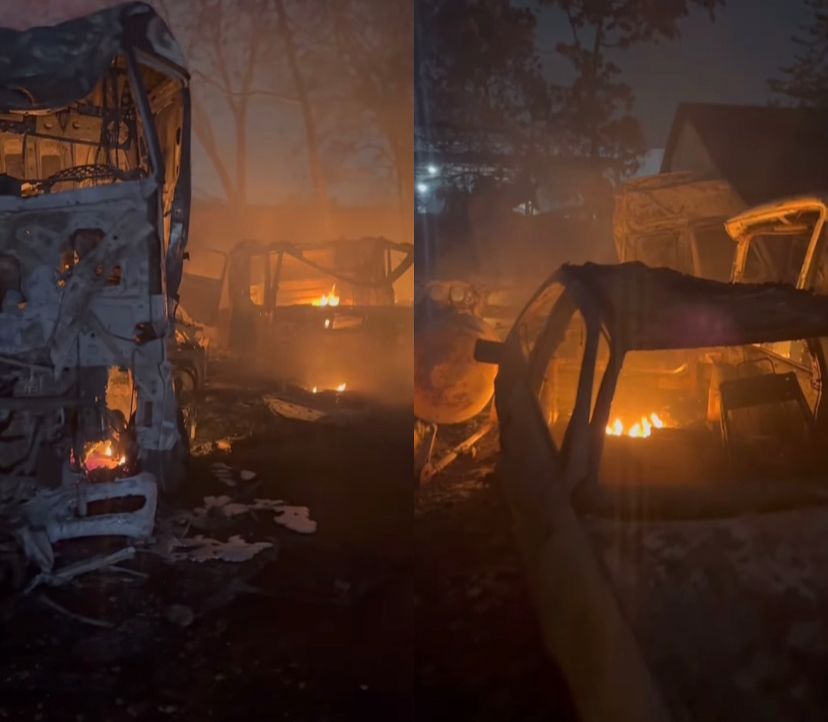 Incêndio atinge oficina e carros ficam destruídos em MT