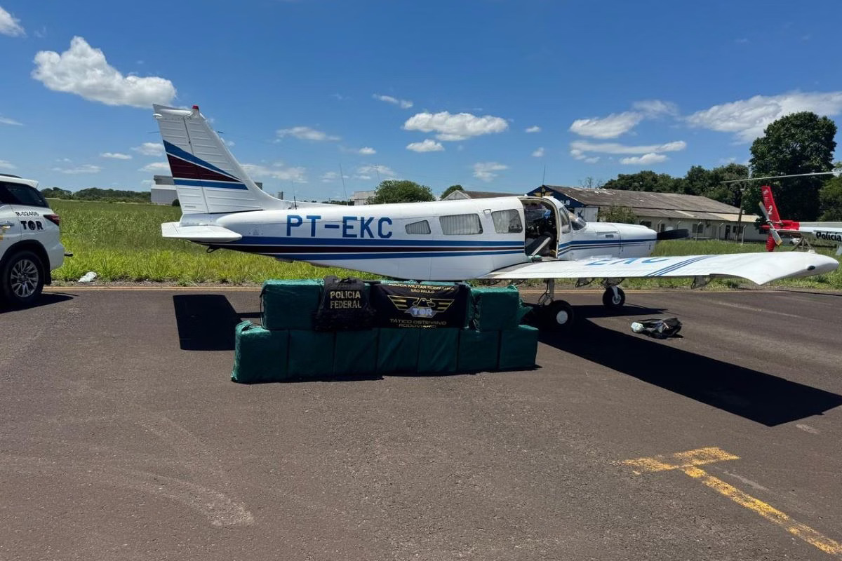 Avião com 400 kg de cocaína é interceptado no interior de São Paulo; SAIBA TUDO