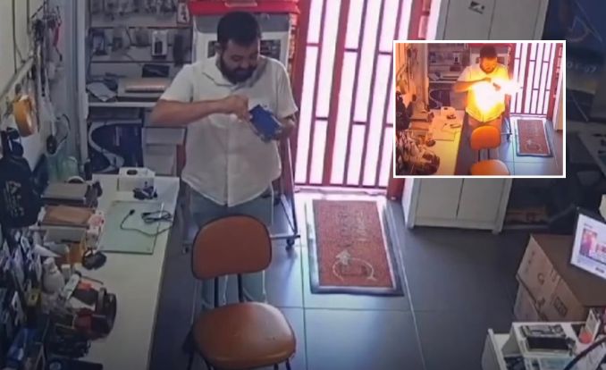 Celular explode nas mãos de técnico durante conserto