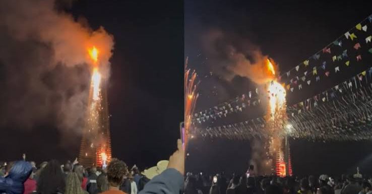 Festa em Ingaí, no Sul de Minas, queima maior fogueira do estado há 24 horas