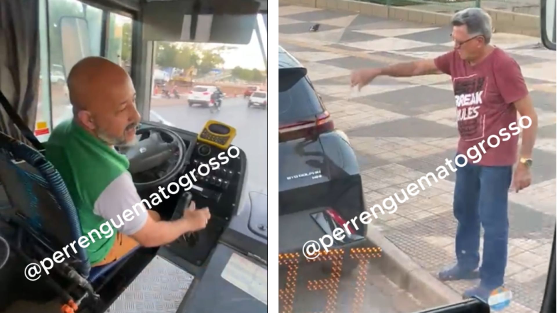 Motorista se recusa a tirar carro de ponto de ônibus e manda coletivo “desviar” em Cuiabá