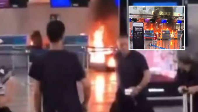 Incêndio provoca evacuação parcial em aeroporto