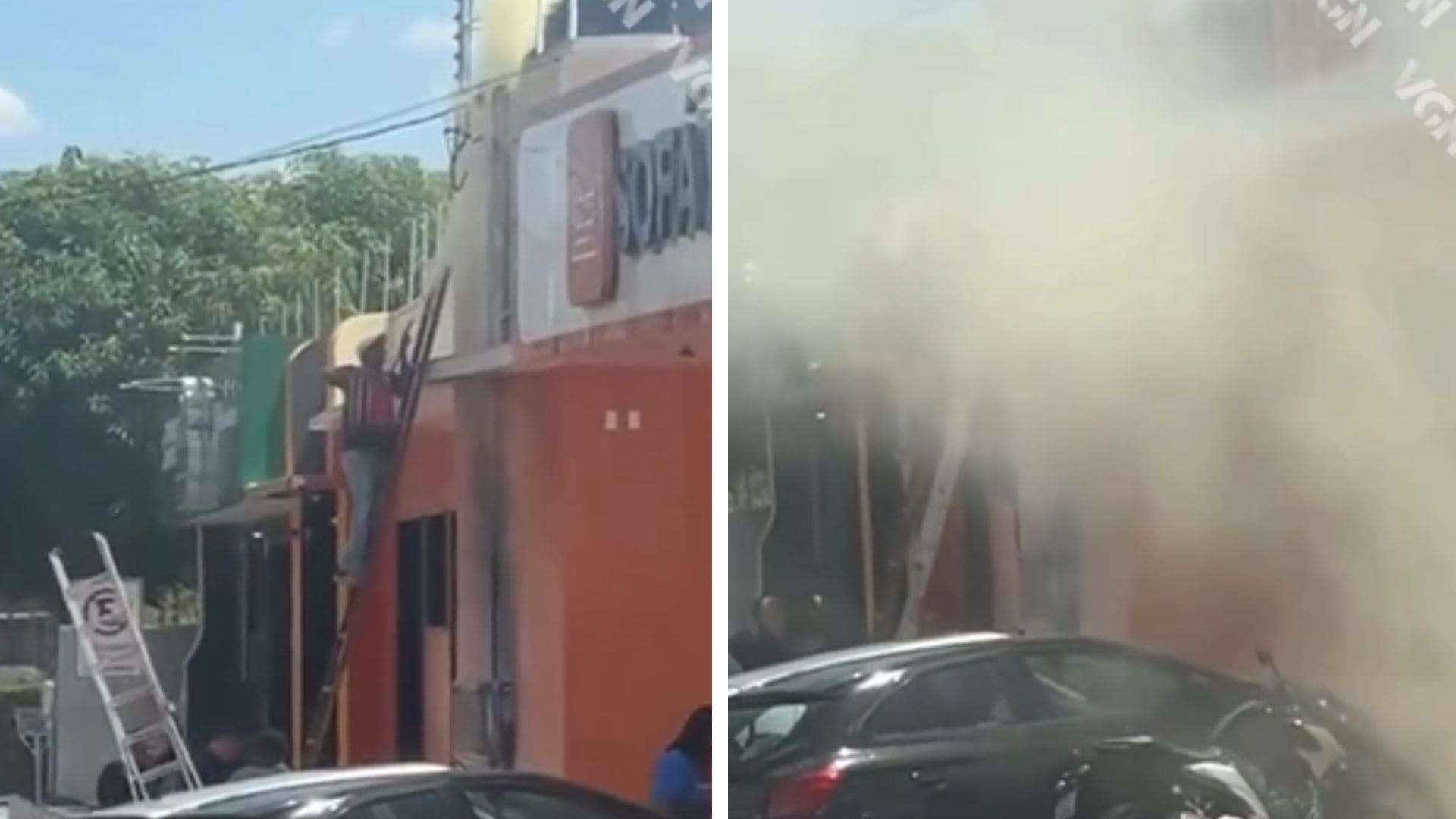 Rede elétrica pega fogo em loja de Várzea Grande e incêndio é contido por lojistas