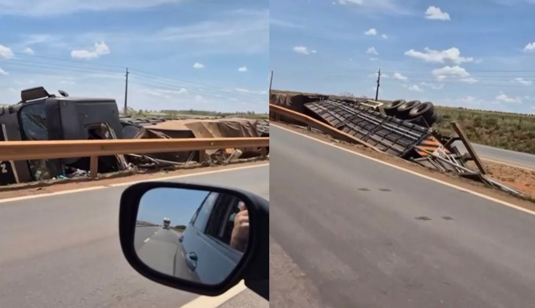 Motorista Some Após Tombar Carreta na BR-163