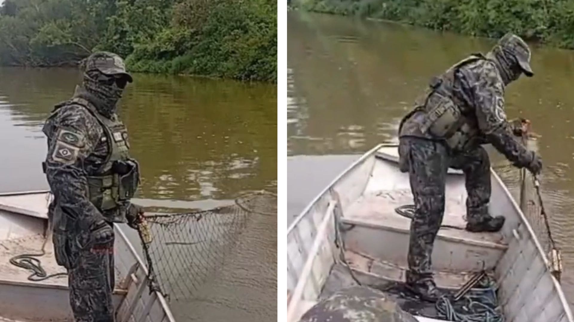 Polícia Ambiental retira nove redes do rio Cuiabá durante operação de fiscalização; veja vídeo