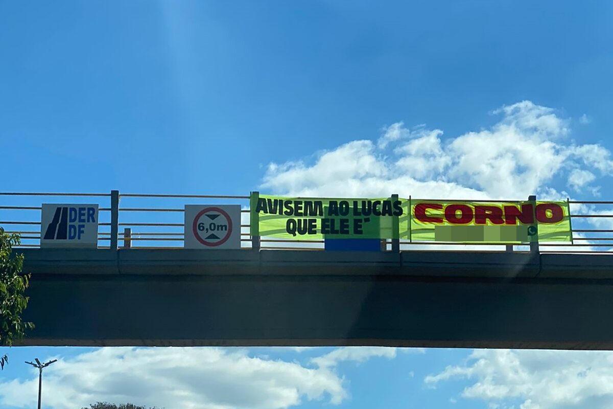 faixa com mensagem par alucas