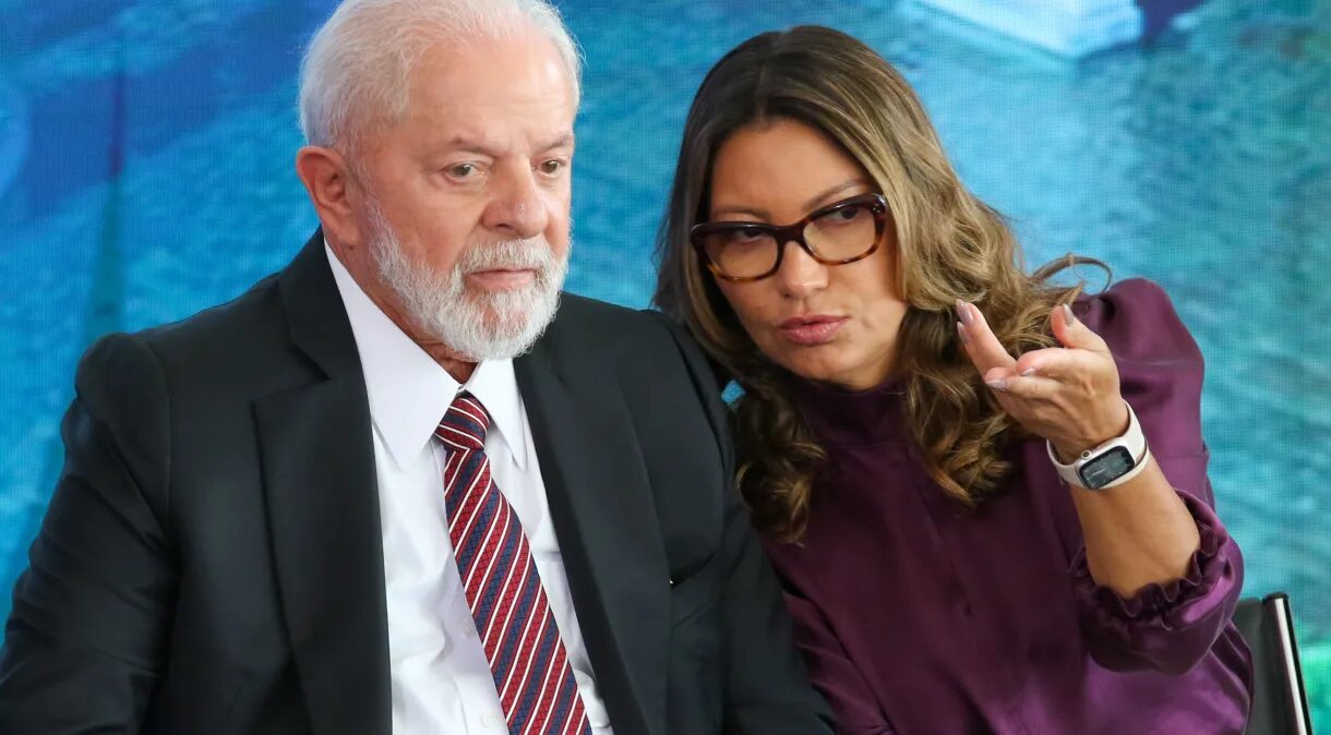 O presidente Luiz Inácio Lula da Silva e a primeira dama, Janja Lula da Silva