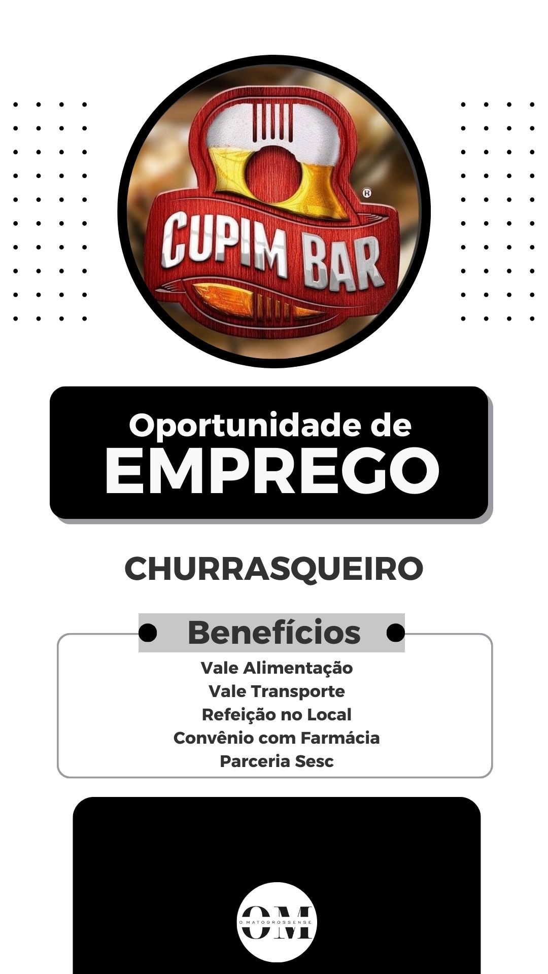 vaga de emprego no cupim bar