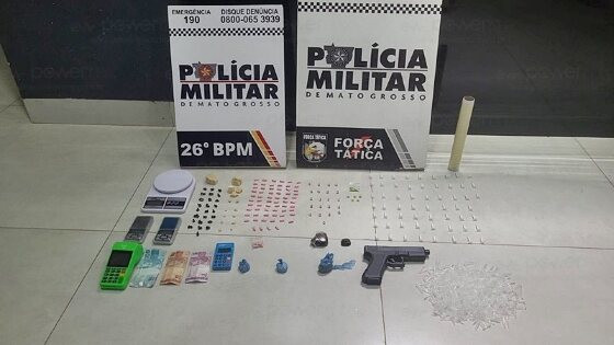 Mulher de 35 anos é presa por tráfico de drogas no bairro Jardim Ágata em Nova Mutum/MT