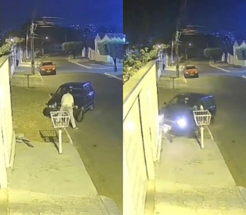 Motorista colide contra muro e abandona carro, em Aragarças-GO
