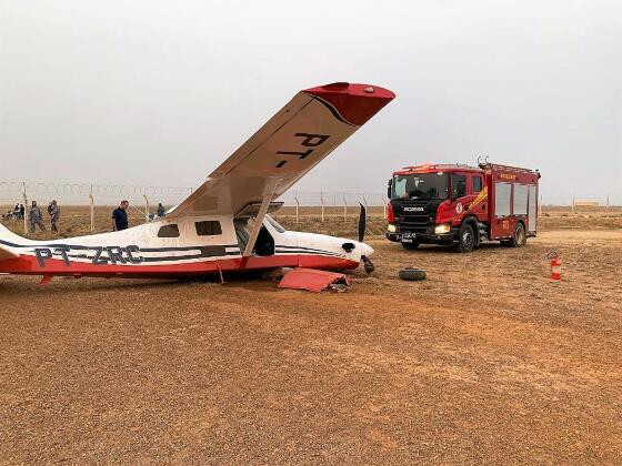 Corpo de Bombeiros socorre piloto após queda de aeronave em MT