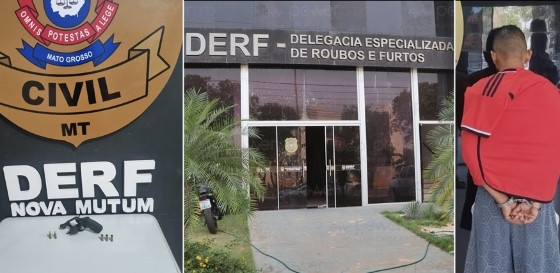 DERF apreende arma de fogo e prende homem de 37 anos em hotel no centro de Nova Mutum/MT