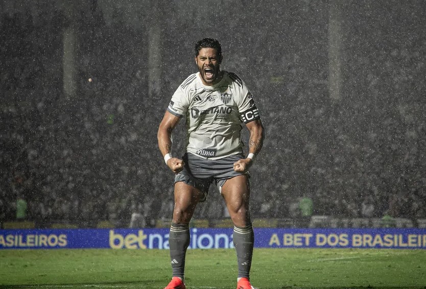 Hulk comemora o gol de empate do Atlético-MG contra o Vasco, pela volta das semifinais da Copa do Brasil 2024