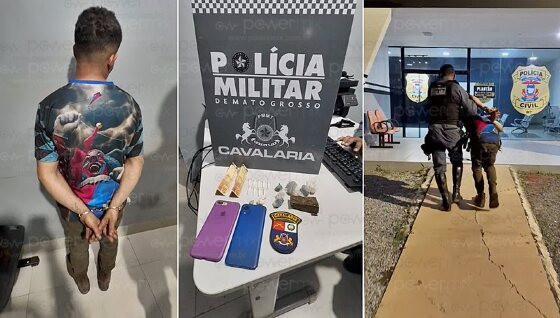 Cavalaria da PM prende jovem de 22 anos por tráfico de drogas