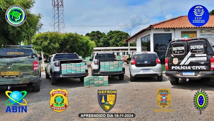 Megaoperação em Tangará da Serra apreende R$ 2,7 milhões em cocaína