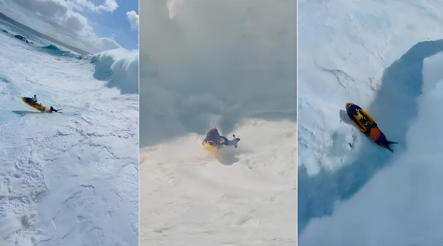 Surfista brasileiro e piloto de resgate são engolidos por onda gigante em Nazaré