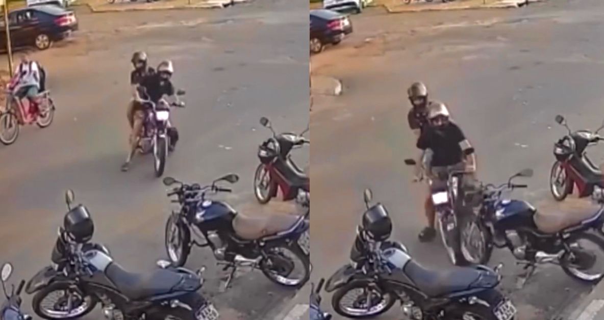 Jovens tentam manobra perigosa e acabam no chão