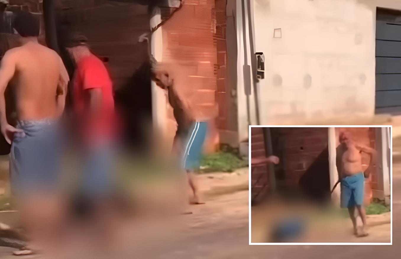 Homem invade casa de idoso e acaba recebendo “castigo” no meio da rua