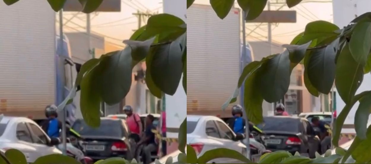 Cuiabanos Se Unem e Removem Carro Travado na Mão