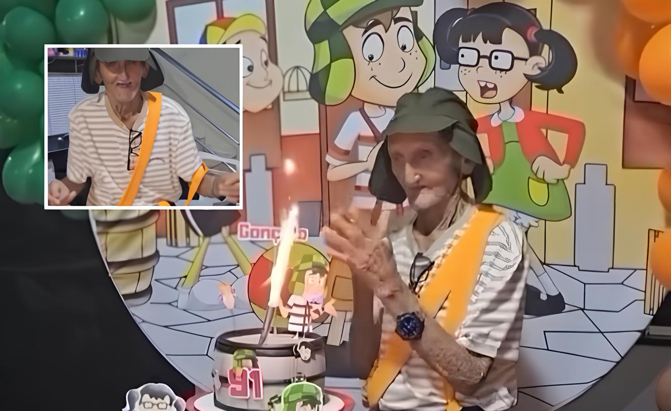 Vovô faz 91 anos e escolhe Chaves como tema da festa de aniversário
