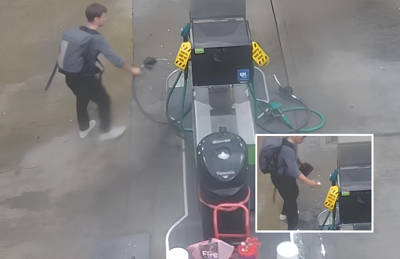 Homem tenta atear fogo em posto, mas é impedido por policial