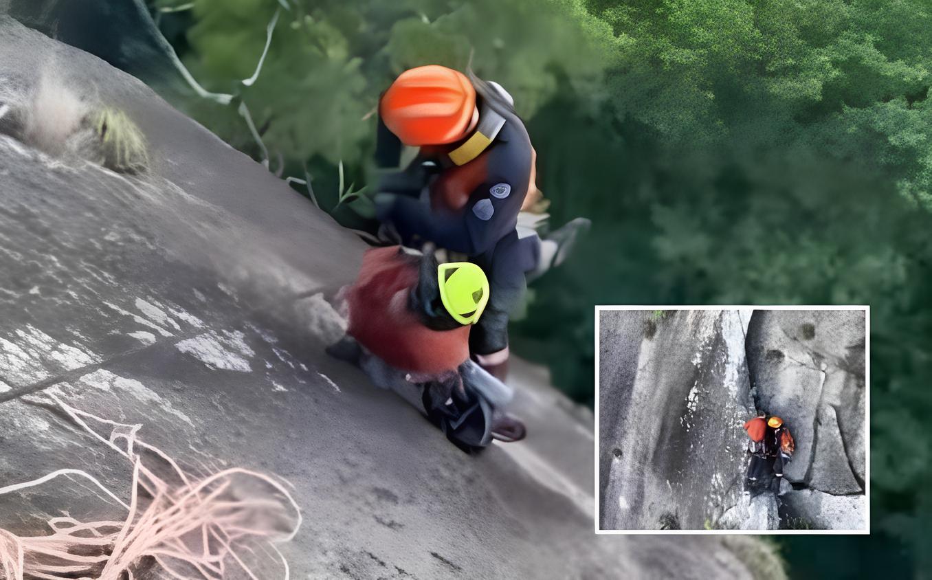 Alpinista fica preso em pedra ao despencar 20 metros de altura e é resgatado por bombeiros
