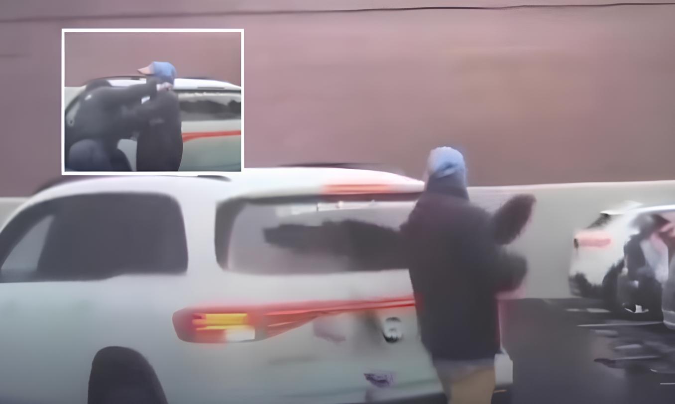 Homem “guarda” vaga em estacionamento, mulher se revolta e resolve no soco