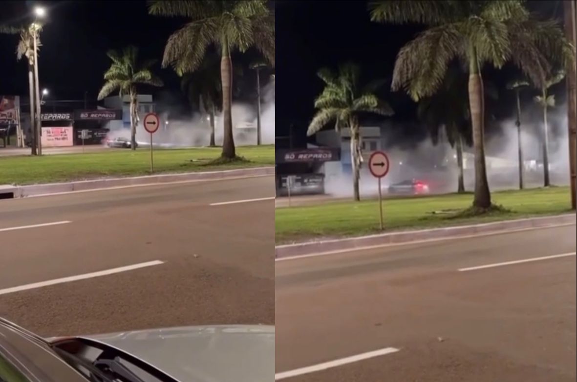 Motorista de carro de luxo faz manobras perigosas na MT-130