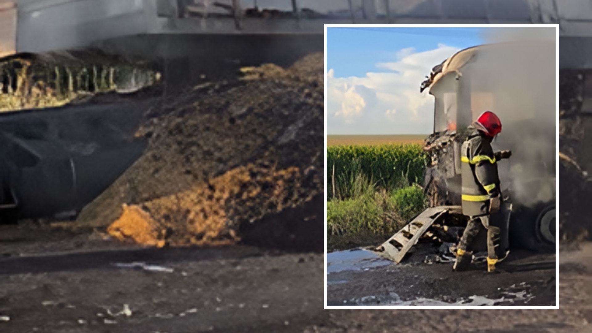 Caminhão carregado de soja pega fogo e mobiliza bombeiros na MT-235 em Campo Novo do Parecis; veja vídeo