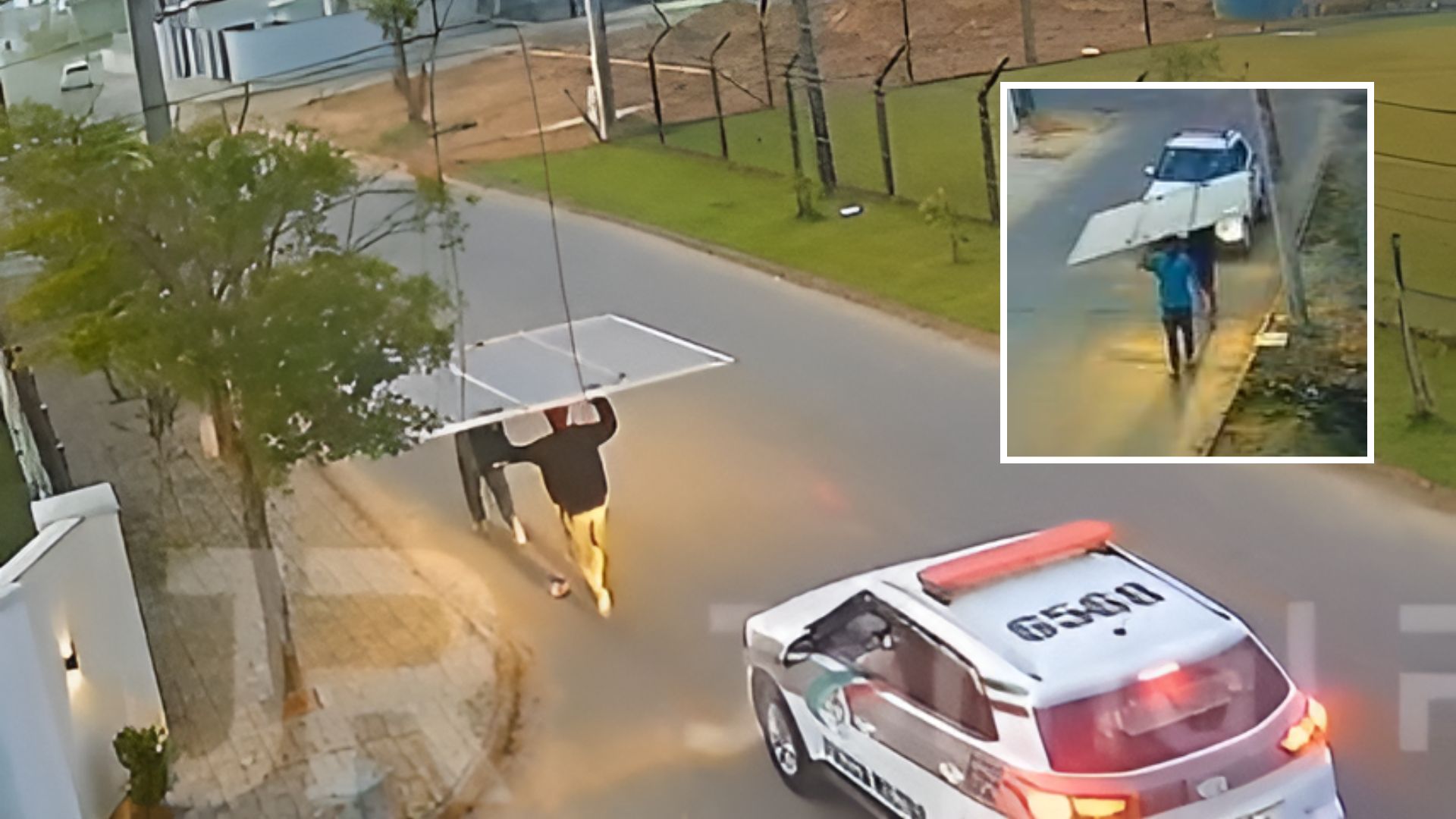 PM intervém e transforma tentativa de furto em ‘entrega forçada’ de portão; veja vídeo