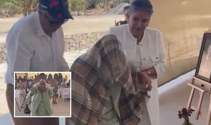 Idosa faz entrada surpreendente na própria festa de 96 anos e viraliza