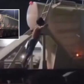 Homem fica preso no caminhão em movimento e implora por ajuda
