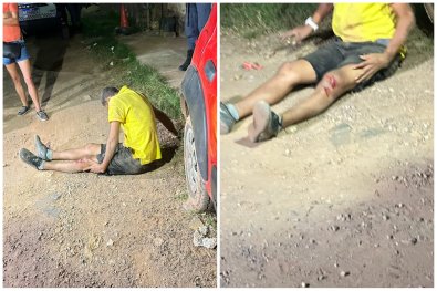 homem ataca mulher com pedra e acerta o marido dela em Cuiabá
