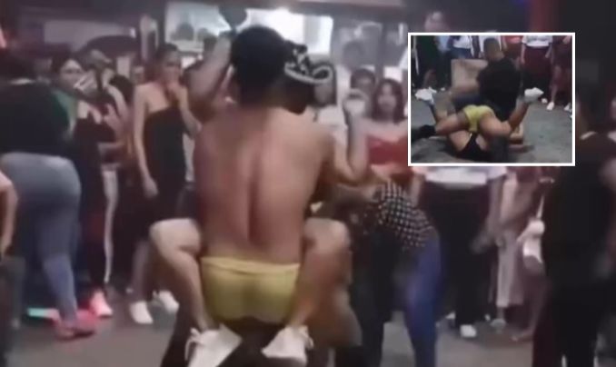 Dançarino exagera na performance e leva “voadora justiceira” no meio da apresentação
