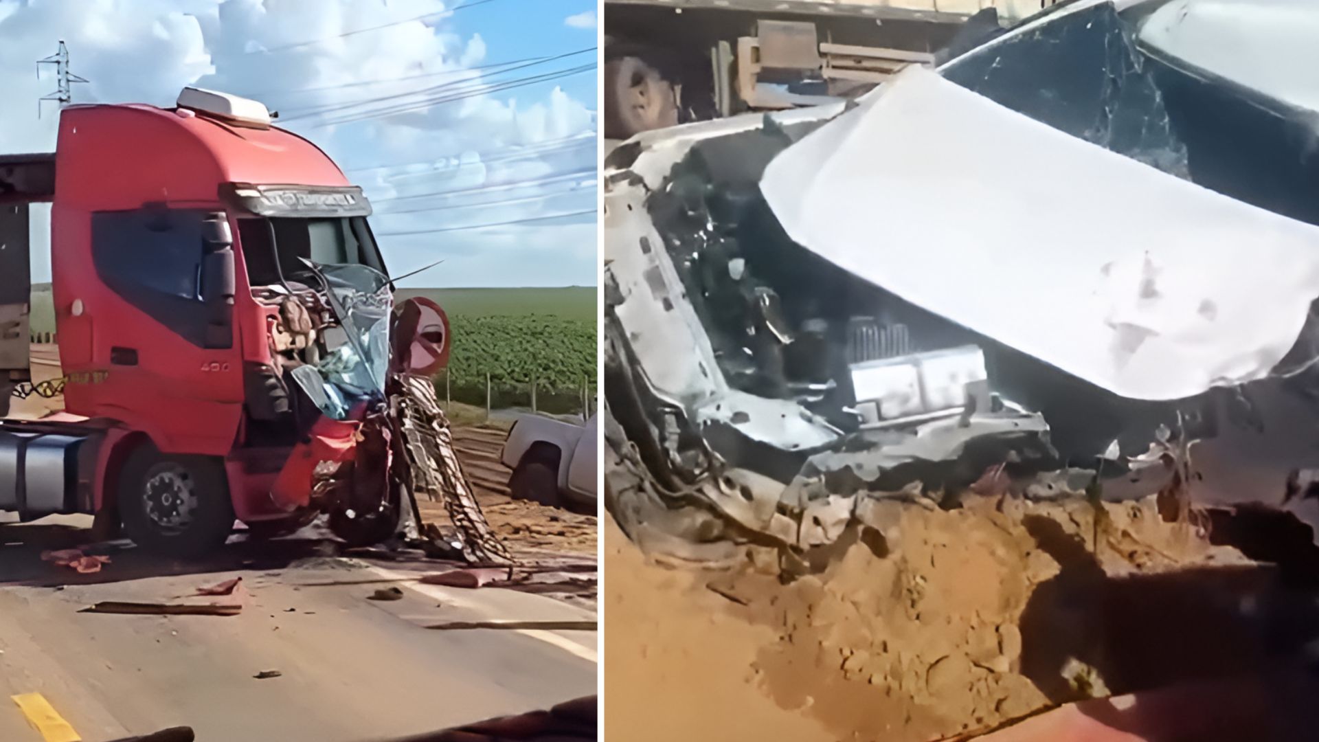 Colisão violenta entre caminhonete e carreta deixa dois feridos na MT-130 em Primavera do Leste; veja vídeo