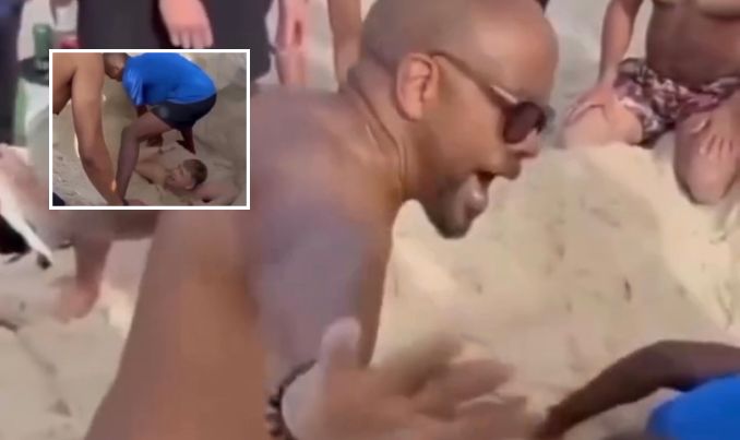 Turista se enterra na areia de praia no Rio de Janeiro e precisa ser resgatado