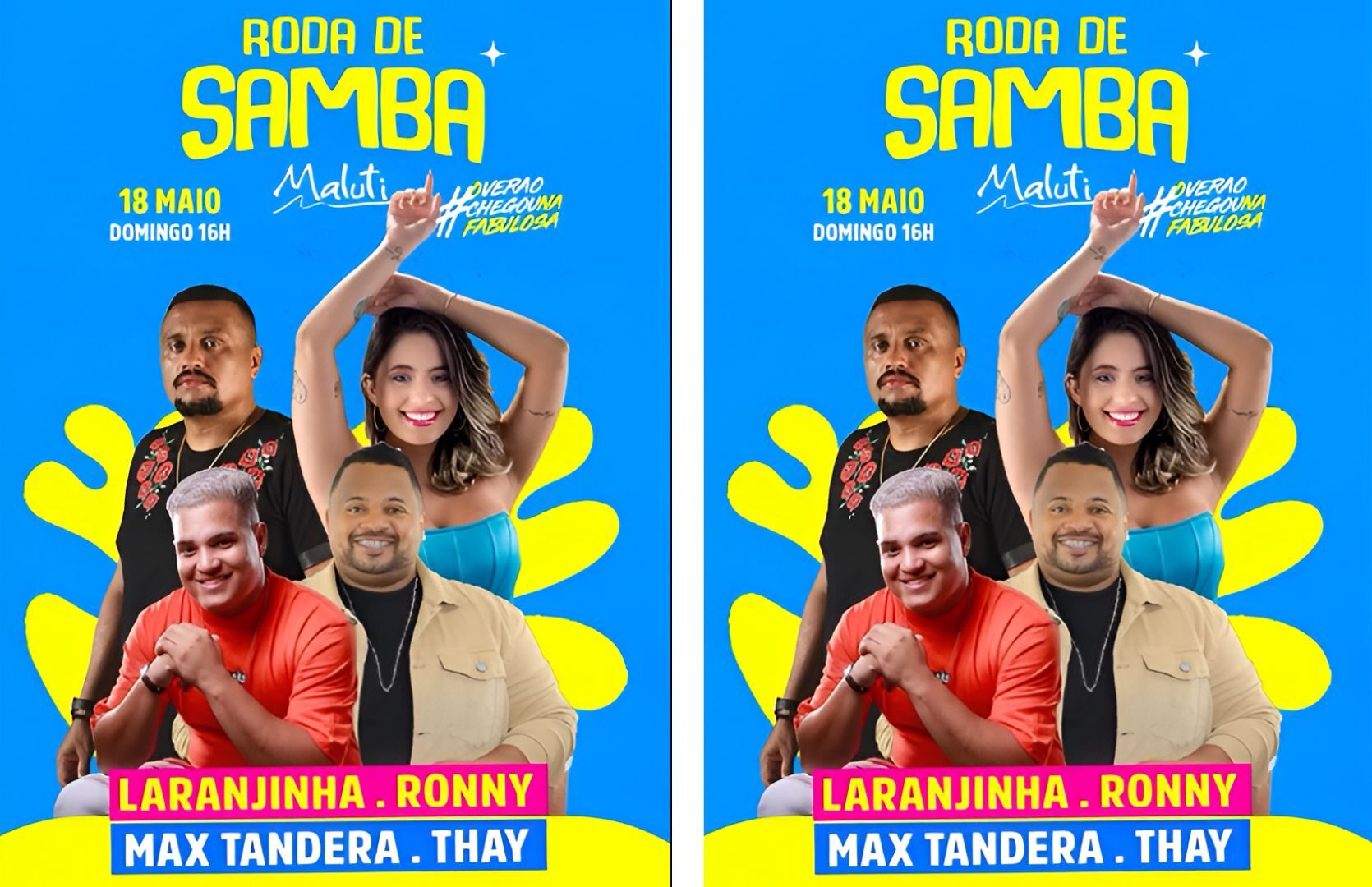 Domingo de samba e alegria: Roda de Samba do Maluti reúne Max Tandera, Thay, Ronny Black e Pagode do Laranja