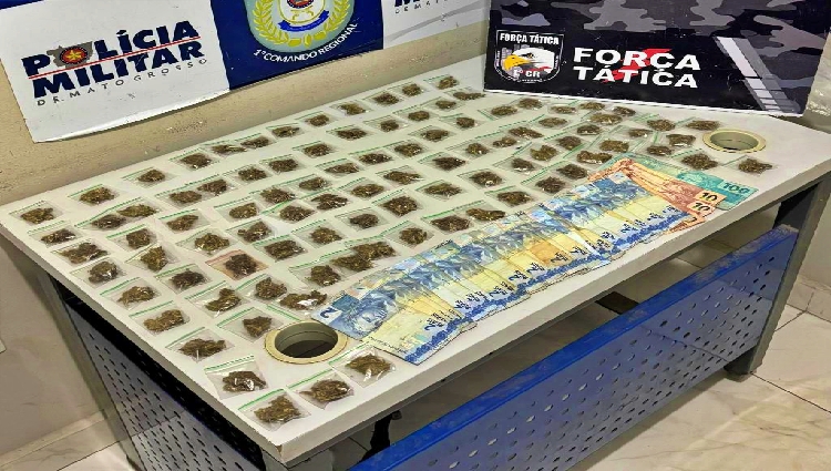 Adolescente é flagrado com quase 100 porções de maconha em Cuiabá
