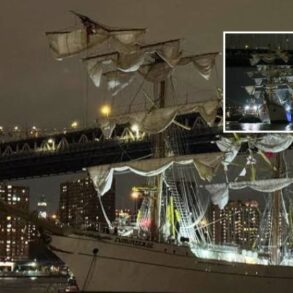 Navio da marinha mexicana bate em ponte do brooklyn e ao menos dois morrem