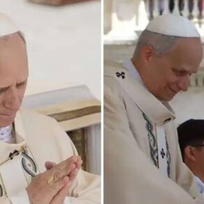 Papa Leão XIV se emociona ao receber o anel do pescador em primeira missa do pontificado