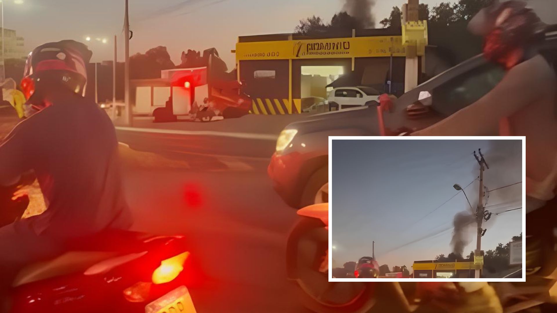 Explosão de fumaça assusta motoristas após incêndio em funilaria na Fernando Corrêa; veja vídeo