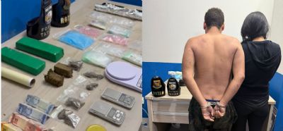 Casal é preso com drogas escondidas em caixa de som