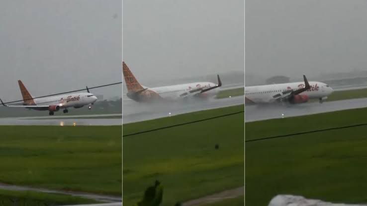Avião inclina e fica torto para pousar na Indonésia; veja vídeo