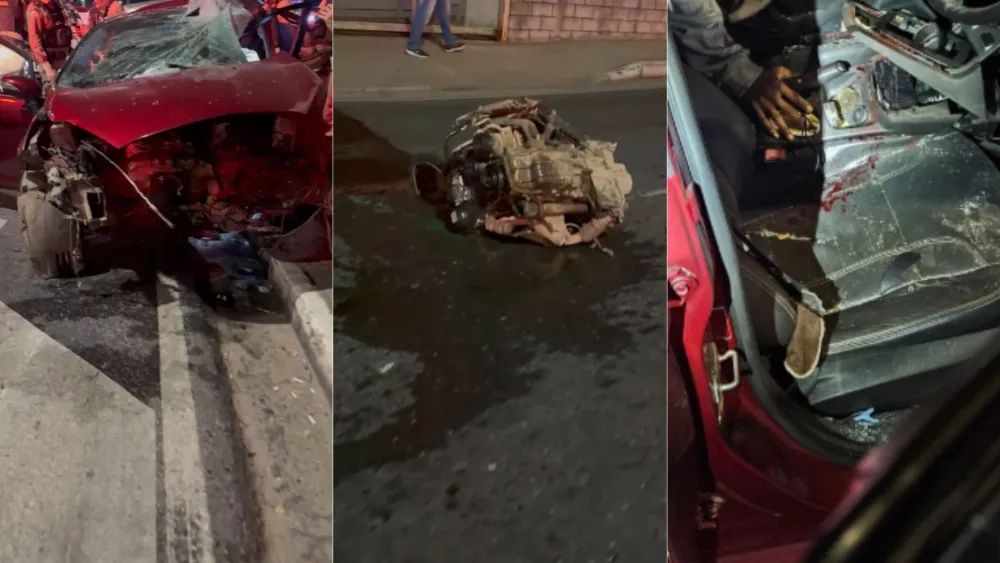 Perseguição policial termina em acidente e deixa três feridos