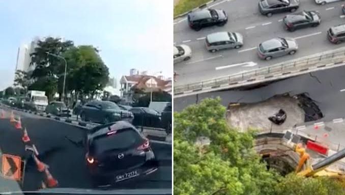 Cratera de 3 metros engole carro e deixa motorista ferida