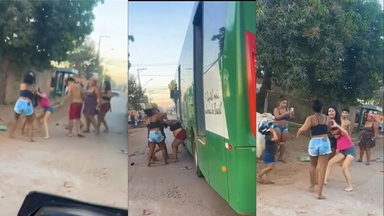 Briga entre mulheres no meio da rua em Cuiabá