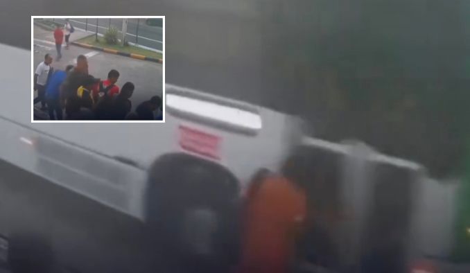 Câmera flagra momento em que gari tem a perna esmagada por ônibus