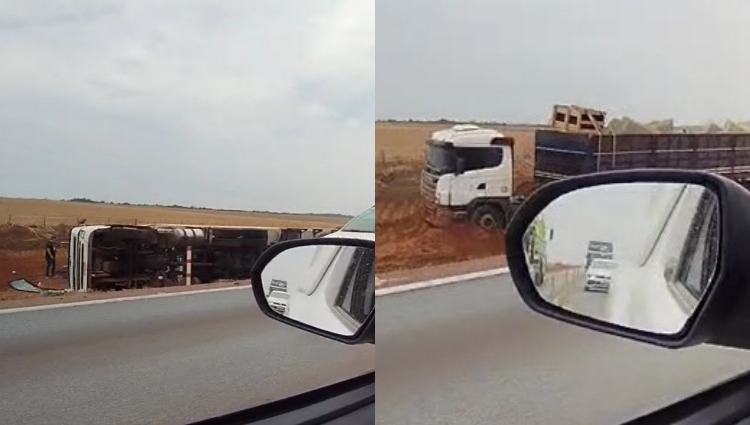 Acidentes com Carretas Paralisam Momentaneamente a BR-163