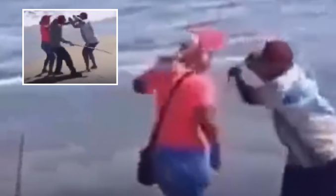 Discussão por “cadeira” na praia termina em pancadaria