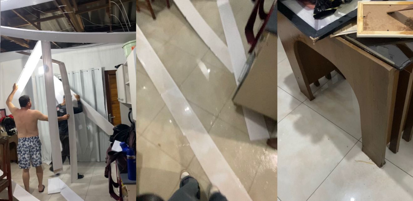 Danos Causados pelo Desabamento de Forro com Chuva